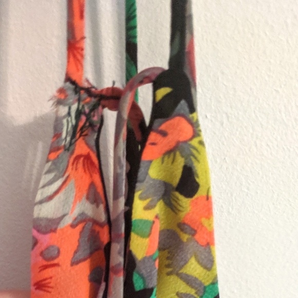 Sans Souci ⭐ Trapeze Crop Top Tank Blk Floral MED - Picture 5 of 6